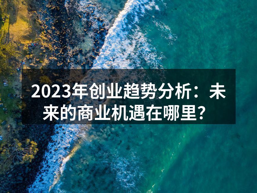 2023年创业趋势分析：未来的商业机遇在哪里？